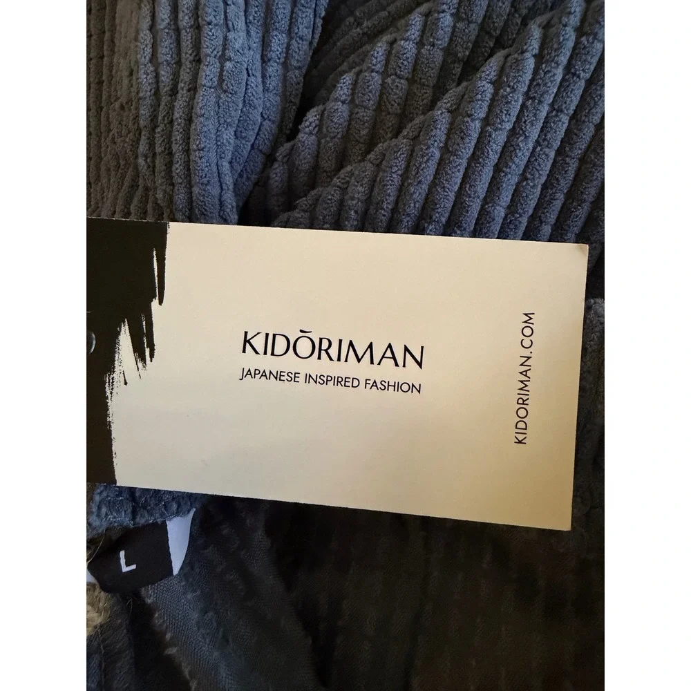 Kidoriman Corduroy Joggers Mens Large Blue Grey Japanese Streetwear Pants
